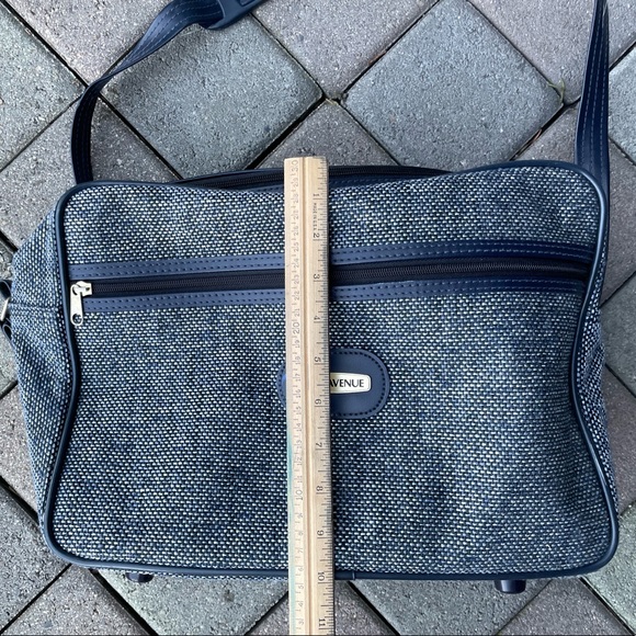 Vintage, Navy Blue Over Night Luggage with Strap - Picture 7 of 7